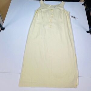 Yellow Linen Blend Floral Embroidered Sheath Dress 20W Made in USA NEW JBS Ltd